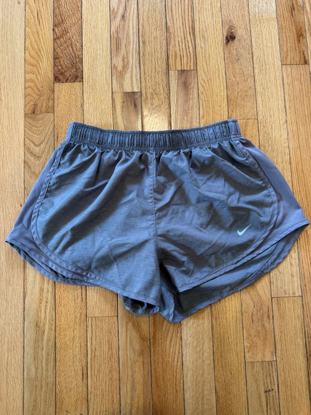 Nike Women’s Grey Athletic Shorts with White Swoosh